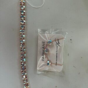 Park Lane Iridescent Necklace & Bracelet in rose gold